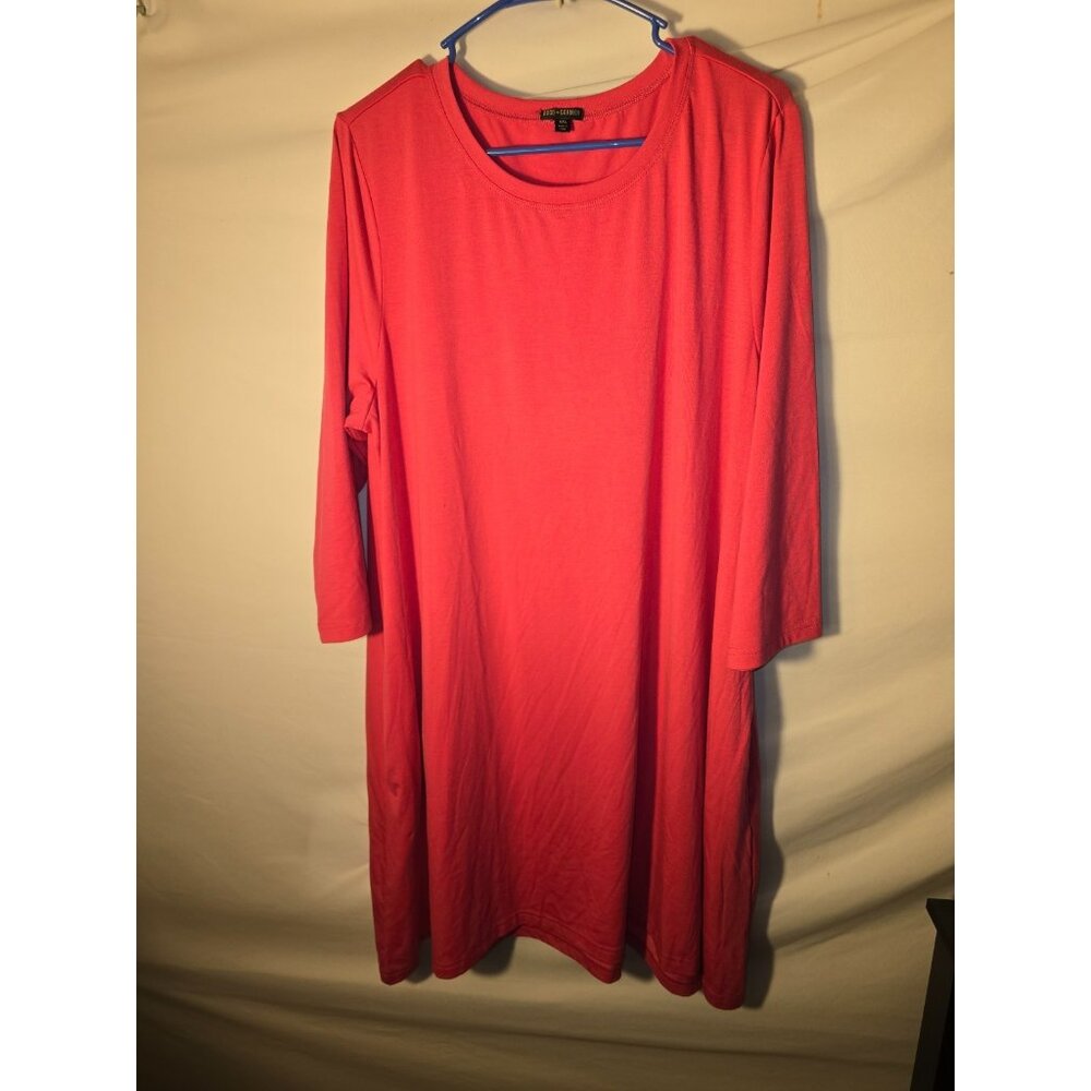 Coco +‎ Carmen Womens Plus Size XXL 2x Pink Easy Comfy Dress Aline Midi